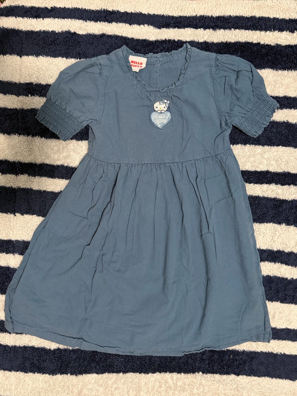Hello Kitty Slate Blue Short-Sleeve Girls Dress